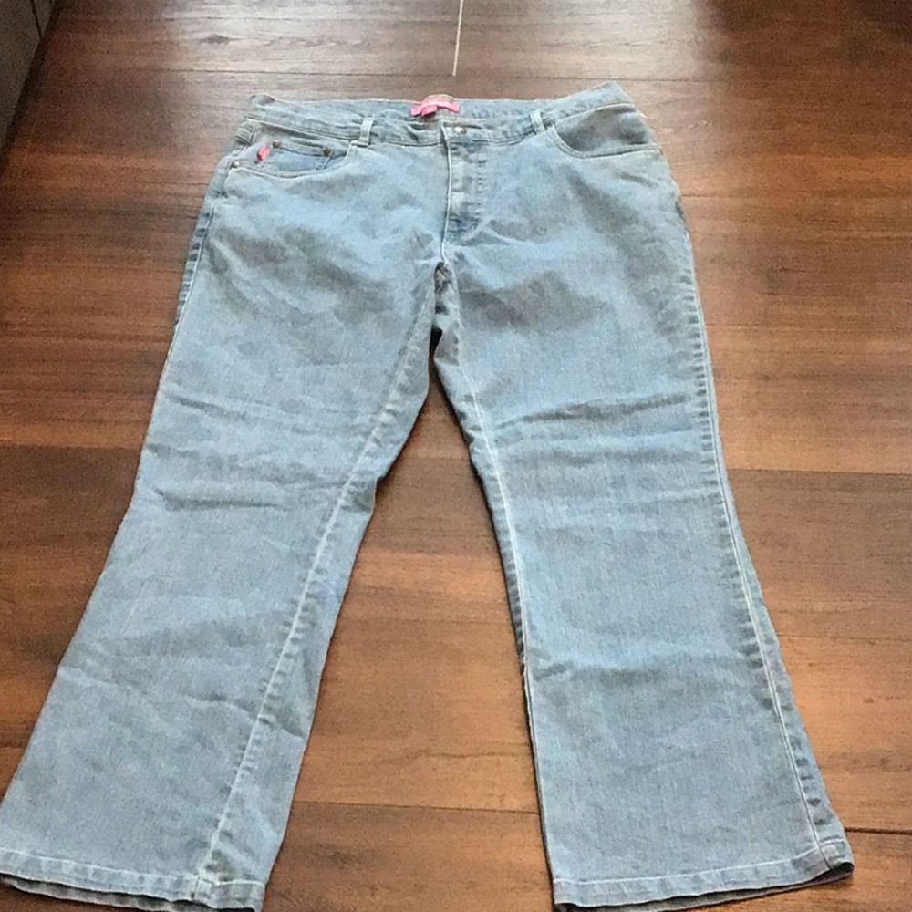 Woman Within Pre Loved High Rise Wide Legs Jeans.